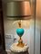Lampe de Bureau Oeuf d'Autruche Bleu Turquoise Opaline de SA Boulanger, 1990s 7