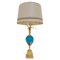 Blue Turquoise Opaline Ostrich Egg Table Lamp from S.A. Boulanger, 1990s, Image 1