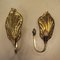 Mid-Century Modern Brass Leaf Wall Lamps, Set of 2 7