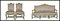 19th Century French Sofa and Chairs, Set of 3, Image 2