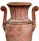Tuscan Empire Vases with Handles in Terracotta, 20th Centtury, Set of 2 3