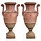 Tuscan Empire Vases with Handles in Terracotta, 20th Centtury, Set of 2 1