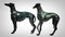 Lebensgroße Bronze Windhunde, 1940, 2 . Set 8