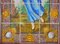 Portugiesische Fliesenplatte mit Frühlingsdekor, 19. Jh., 15 . Set 2