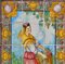 19th Century Portuguese Tiles Panel with Summer Decor, Set of 15 3