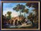 French School Artist, Landscape with Figures, Oil on Canvas, 19th Century, Framed, Image 1