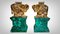 Monumental Malachite Obelisks in Malachite Quartz and Gilt Bronze, 1950, Set of 2 3