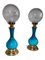 Blue Glass Lamps, 1900, Set of 2 10