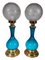 Blue Glass Lamps, 1900, Set of 2 2