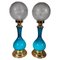 Blue Glass Lamps, 1900, Set of 2 1