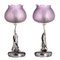 Italian Art Nouveau Silver and Glass Lamps, 20th Century, Set of 2 2