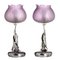 Italian Art Nouveau Silver and Glass Lamps, 20th Century, Set of 2, Image 2