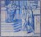 Panel de azulejos portugueses del siglo XVIII con decoración de boda virgen, Imagen 4