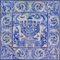 18th Century Portuguese Azulejos Tiles Panel with Vase Decor 1