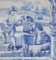 Portugiesisches Azulejos-Fliesenpaneel, 18. Jh. mit Troubadour-Dekor 2