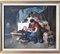 Artista di Scuola Spagnola, Interno di Borgo Antico, XX secolo, Olio su tela, Con cornice, Immagine 1