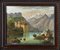 Artista escolar europeo, paisaje fluvial con castillo y barcos, siglo XIX, óleo sobre madera, Imagen 6
