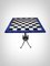 Italian Dragon-Shaped Chess Table in Lapis Lazuli and Marble, 1950s, Set of 33, Image 3