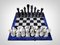 Italian Dragon-Shaped Chess Table in Lapis Lazuli and Marble, 1950s, Set of 33, Image 7