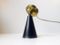 Modernist Brass & Metal Adjustable Conical Wall Light, 1950s 1