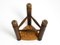 Small French Oak Wood Tripod Stool with Rush Weave Seat, 1930s, Image 11