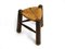 Small French Oak Wood Tripod Stool with Rush Weave Seat, 1930s, Image 3