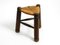 Small French Oak Wood Tripod Stool with Rush Weave Seat, 1930s, Image 18