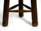 Small French Oak Wood Tripod Stool with Rush Weave Seat, 1930s 9
