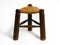 Small French Oak Wood Tripod Stool with Rush Weave Seat, 1930s 17