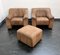 Buffalo Leather DS-44 Lounge Lounge Chairs & Ottoman, Switzerland, 1970s, Set of 3 1