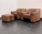 Buffalo Leather DS-44 Lounge Lounge Chairs & Ottoman, Switzerland, 1970s, Set of 3, Image 17