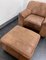 Buffalo Leather DS-44 Lounge Lounge Chairs & Ottoman, Switzerland, 1970s, Set of 3 2