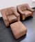 Buffalo Leather DS-44 Lounge Lounge Chairs & Ottoman, Switzerland, 1970s, Set of 3 6
