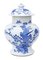 Chinese Oriental Blue and White Ceramic Ginger Jar with Lid 1