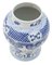 Frasco oriental chino antiguo de cerámica azul y blanca con tapa, años 20, Imagen 4