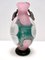 Postmodern Pink, Green and White Hand-Blown Scavo Glass Vase, Murano, Italy, 1970s 1