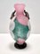 Postmodern Pink, Green and White Hand-Blown Scavo Glass Vase, Murano, Italy, 1970s, Image 4