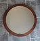 Vintage Round Wall Mirror with Frame in Teak, 1970s, Image 1