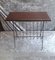 Tavolini vintage con portariviste integrato, struttura in ferro battuto e placca massiccia in quercia, anni '70, Immagine 4