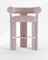 Silla de bar Collector moderna totalmente tapizada en rosa Bouclé de Alter Ego, Imagen 1