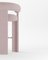 Chaise de Bar Cassette Moderne Entièrement Rembourrée en Rose Bouclé par Alter Ego 2