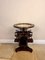 Antique Victorian Mahogany Brass Inlaid Marble Top Revolving Book Table, 1880 5