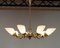 Large German Brass Seven-Arm Sputnik Chandelier with Art Glass Shades, 1960s 2