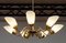 Large German Brass Seven-Arm Sputnik Chandelier with Art Glass Shades, 1960s, Image 6