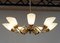 Large German Brass Seven-Arm Sputnik Chandelier with Art Glass Shades, 1960s 9