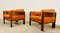 Vintage Scandinavian Rosewood and Leather Lounge Chairs, 1960s, Set of 2 8