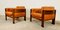 Vintage Scandinavian Rosewood and Leather Lounge Chairs, 1960s, Set of 2 22