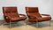 Scandinavian Modern Tubular Chrome and Brown Leather Lounge Chair, 1960s 1