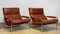 Scandinavian Modern Tubular Chrome and Brown Leather Lounge Chair, 1960s, Image 1