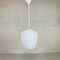 Vintage School Hanging Lamp with White Opaline Glass Shade, 1950s, Image 1